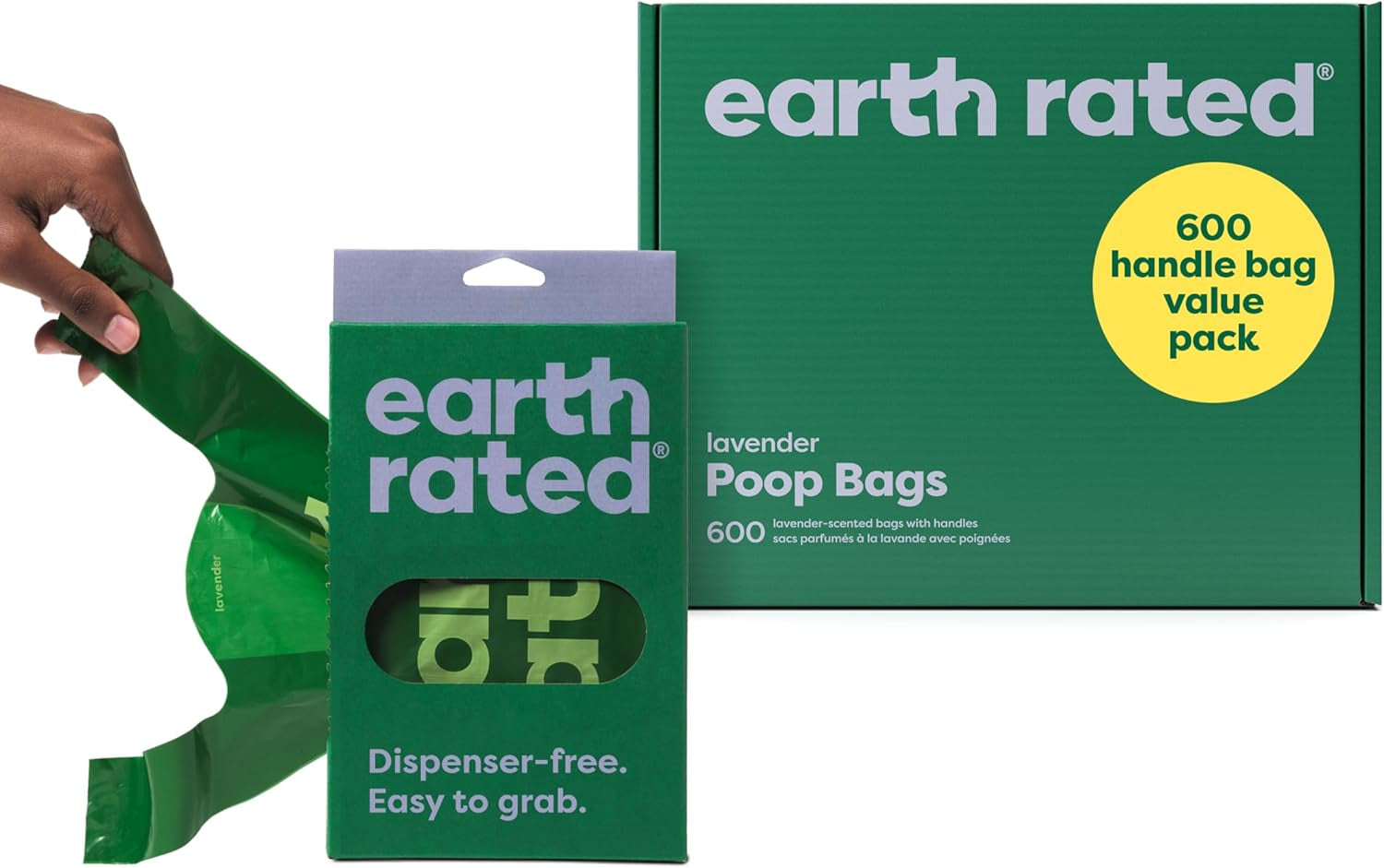 Dog Poop Bags for Dogs, 600 Easy Tie Handle Bags, Lavender | Extra Thick Waste Bag Refill Rolls