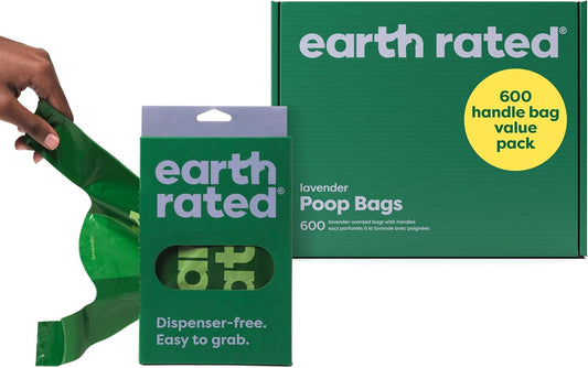 Dog Poop Bags for Dogs, 600 Easy Tie Handle Bags, Lavender | Extra Thick Waste Bag Refill Rolls