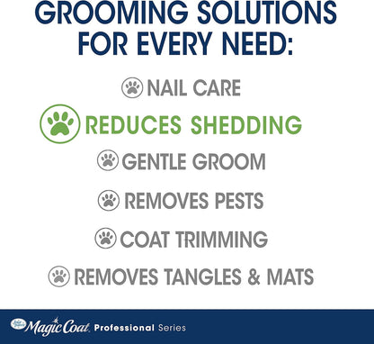 Magic Coat Professional Series Grooming Brush for Dogs & Cats, Reduces Shedding, Stimulates Coat'S Natural Oils, Ergonomic Design, Ideal for Medium, Long, Curly, and Wiry Coats | Reduces Shedding, Fine Wire Bristle Dog Brush, Captures Loose Hair & Increas