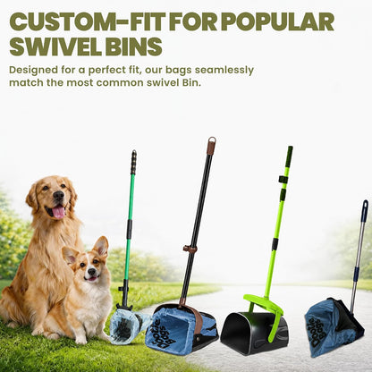 HEAVY Dootie Bags with EZ Tie Handles. Clean and Convenient for Pet Dog Poop, Cat Litter. Multi-Use. Great for Swivel Bin and  Scoopers. Made with Cornstarch. Strong, Leakproof and Very Large