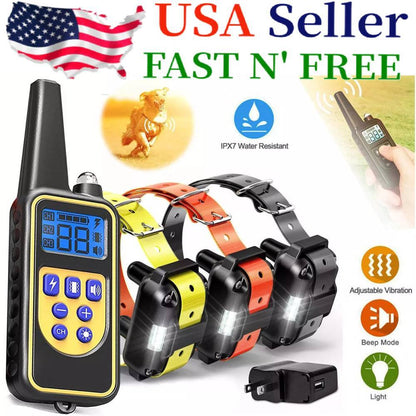 3000 FT Dog Training US Collar Rechargeable Remote Shock PET Waterproof Trainer