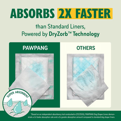 Dog Diaper Liners, Booster Pads for Male & Female Dogs, 100Ct, XS | Extra Leak Protection