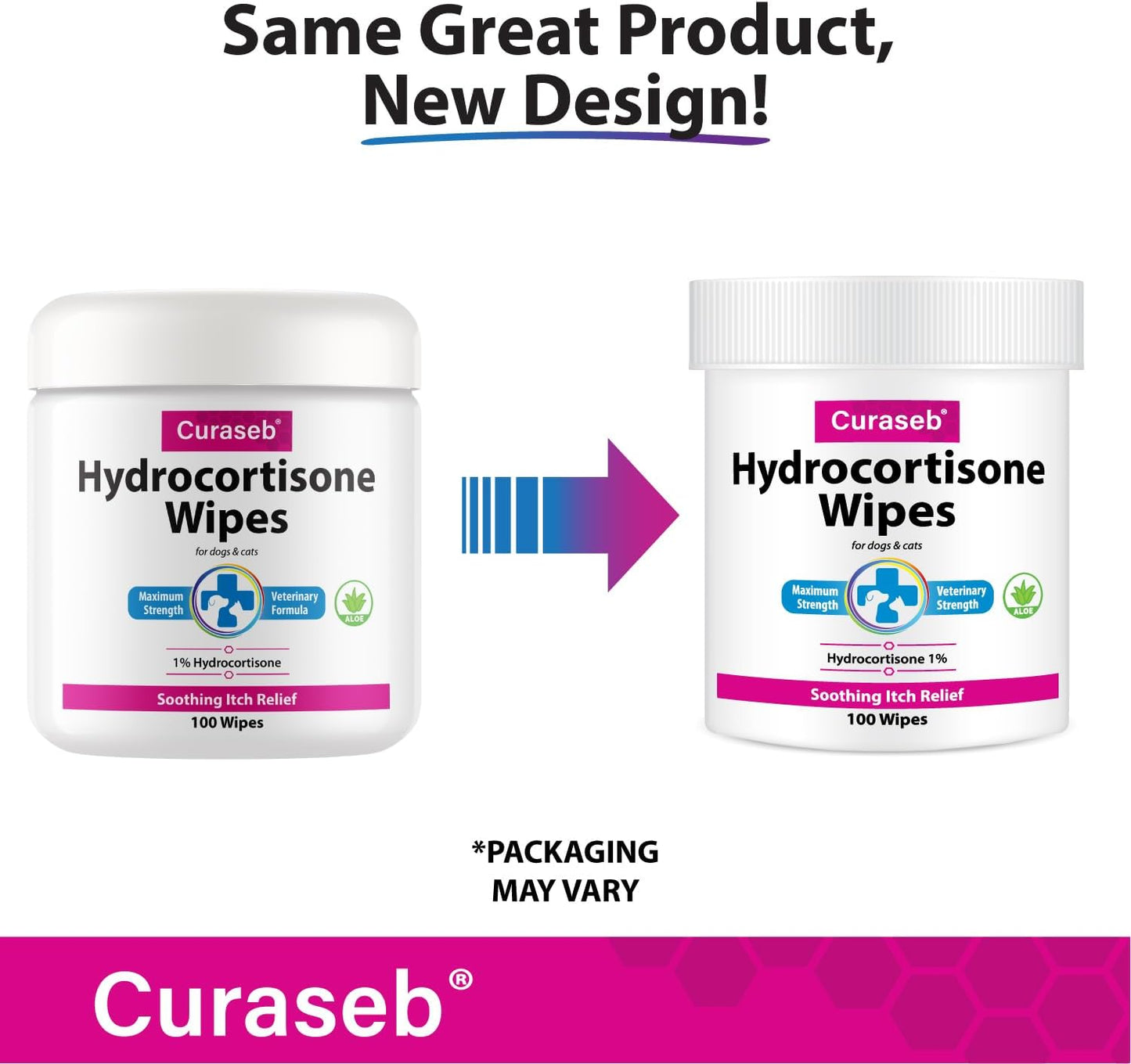 Hydrocortisone Wipes for Dogs & Cats – Instant Itch Relief for Hot Spots, Paw Licking, Rashes, Allergies, Bites, Dry Skin – with Soothing Aloe - 100 Wipes