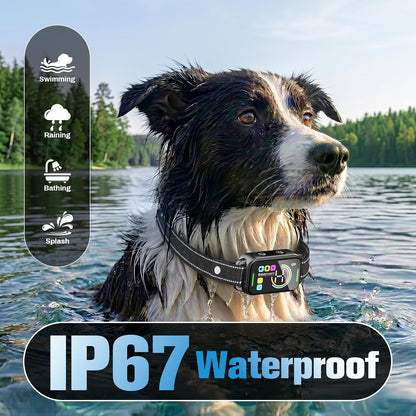 Dog Bark Collar for Large Medium Small Dogs | IP67 Waterproof 8-Level Sensitivity - Slate Black