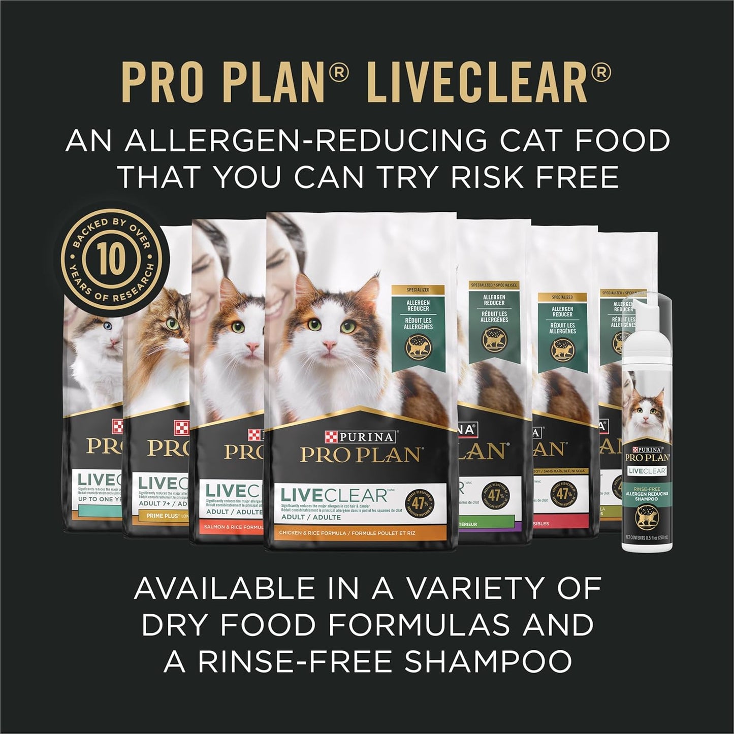 Purina Pro Plan Indoor Cat Food Liveclear Cat Allergen Reducing Turkey and Rice Formula - 3.2 Lb.
