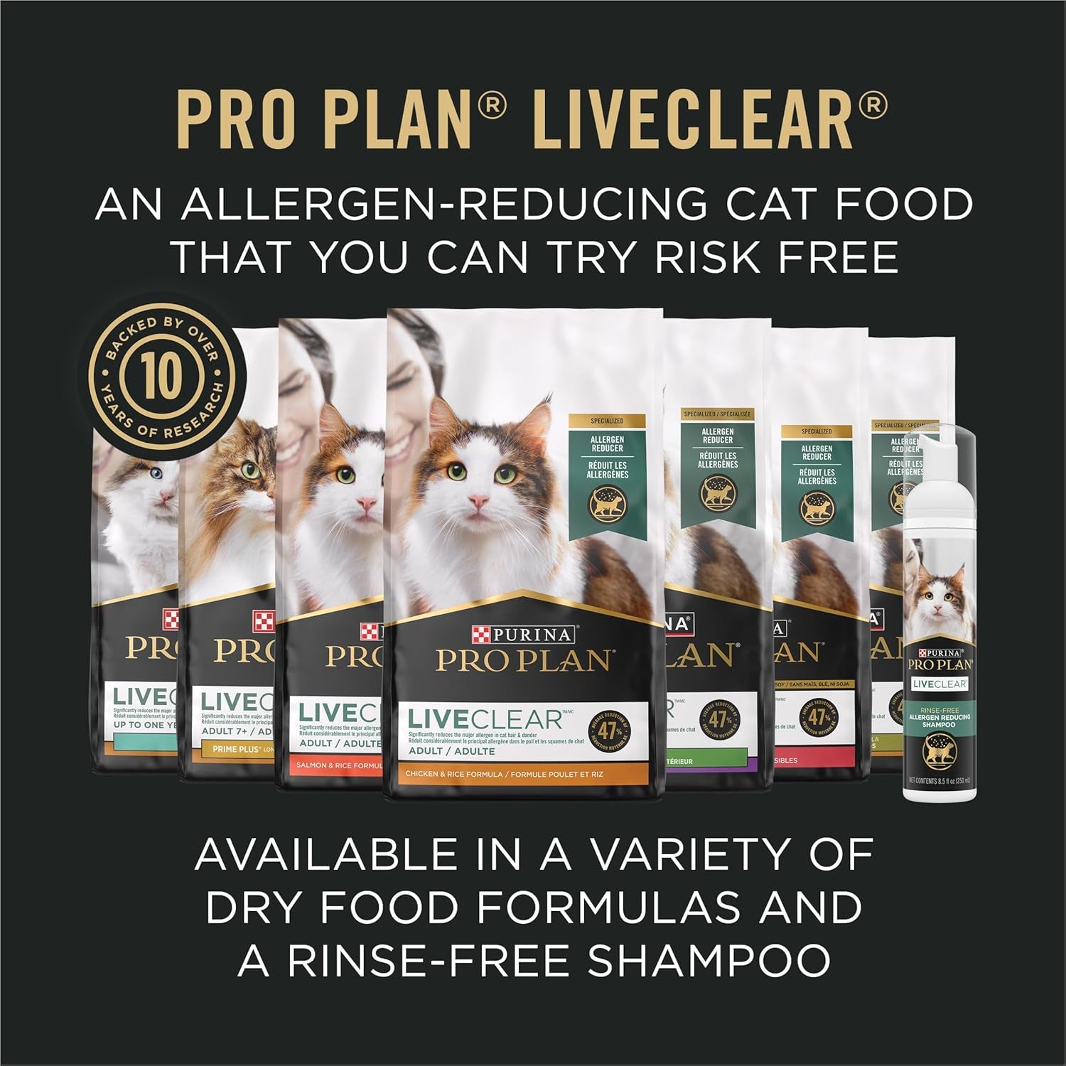 Purina Pro Plan Indoor Cat Food Liveclear Cat Allergen Reducing Turkey and Rice Formula - 3.2 Lb.