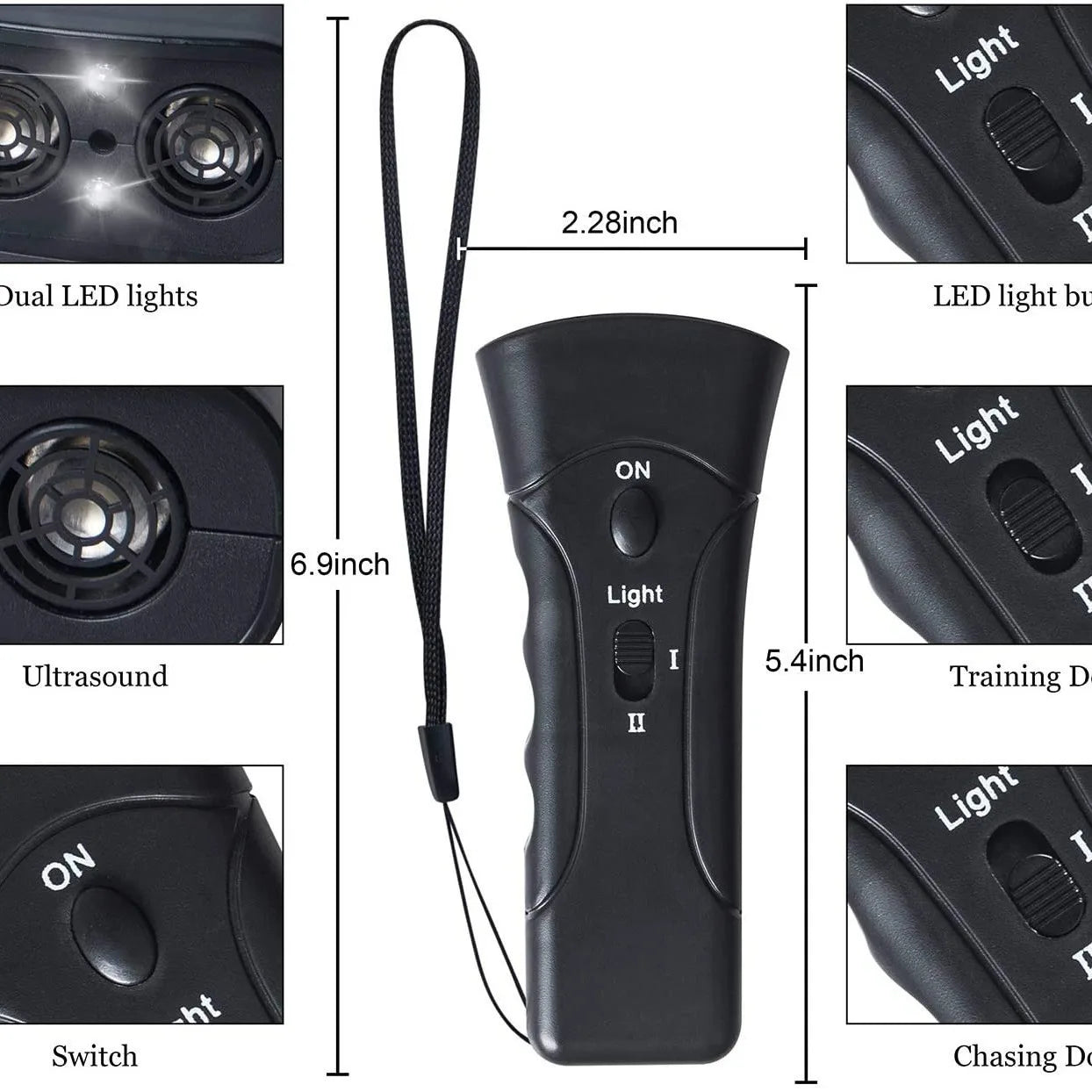 Double Ultrasonic Pet Dog Repeller anti Barking Stop Bark Training Device High Power Dog Training Repellents Not Include Battery