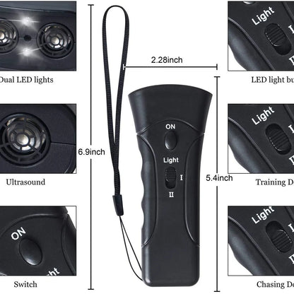 Double Ultrasonic Pet Dog Repeller anti Barking Stop Bark Training Device High Power Dog Training Repellents Not Include Battery