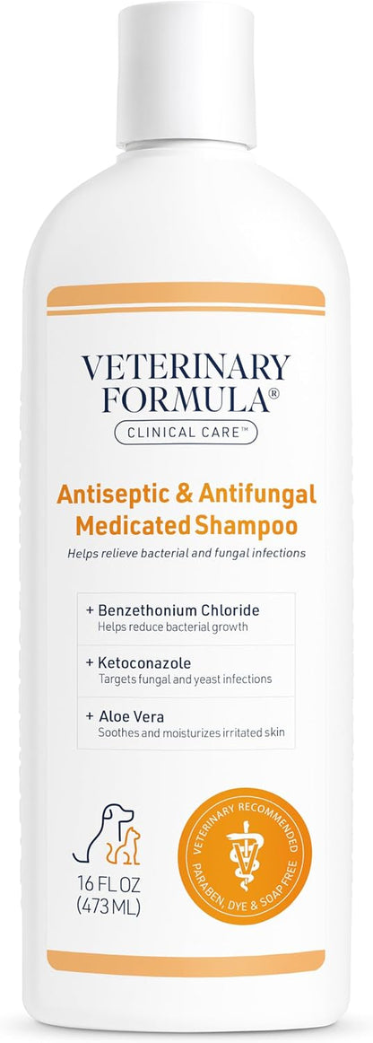 Clinical Care Antiseptic & Antifungal Shampoo, 16 Oz | Medicated Formula Helps Alleviate Scaly, Greasy and Red Skin; Free from Parabens, Dyes and Soap