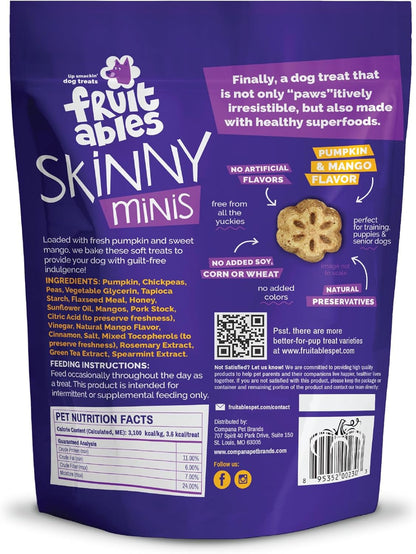 Skinny Mini Dog Treats, Training Treats, Pumpkin and Mango, 5Oz | Healthy Dog Treats, Crunchy Dog Biscuits, Healthy Puppy Treats, Limited Ingredient, Training Rewards, Made in USA