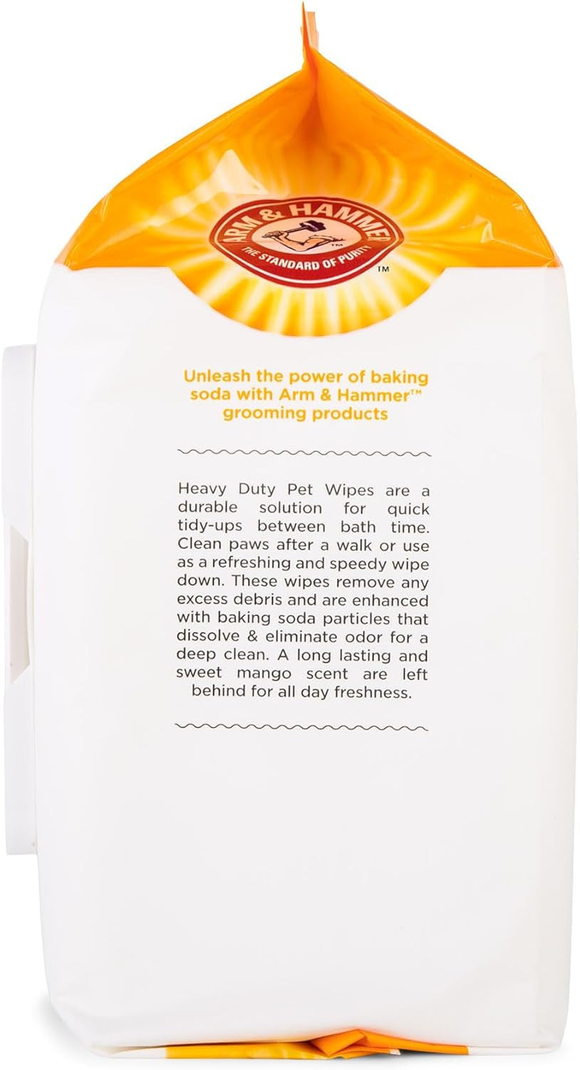 Heavy Duty Multipurpose Dog Wipes, Mango, 100 Count | Paw and Butt Wipes Clean, Deodorize, and Freshen Coat and Skin between Baths